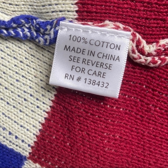 ** ModCloth simply snuggly patchwork red blue cardigan XS - Picture 8 of 10